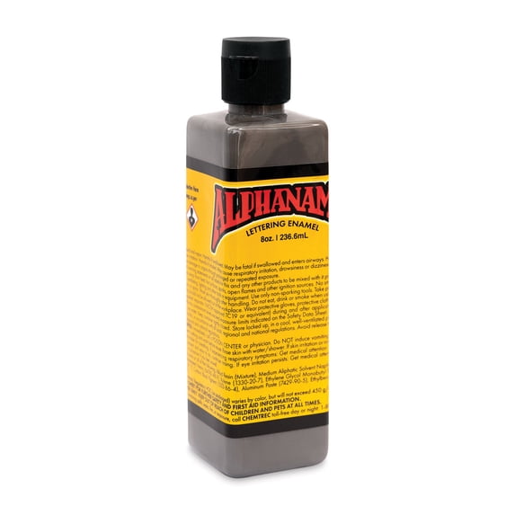 Alpha6 Alphanamel Lettering Enamel - Speed Metal Grey, 236.6 ml, Bottle