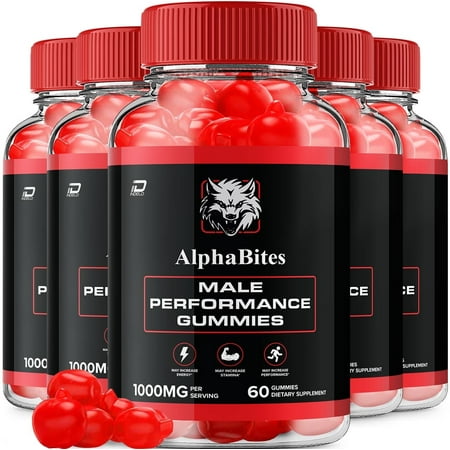 AlphaBites for Men Gummies – Alpha Bites Support for Muscle Growth, Max Performance, 5 Pack, 300 Gummies