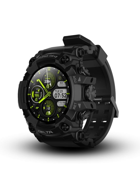 Delta Smartwatch for Men, Tactical Rugged Smart Watch, IP69K Water + Dust Resistant, 380mAh Battery 14-Day Active 21-Day Standby, Bluetooth Calling, -15F to 140F, Android iPhone, Dark Night