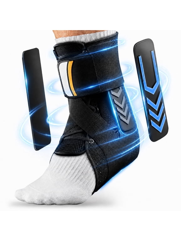 Ankle Brace for Women & Men for Sprained Ankle, Adjustable & Breathable Ankle Support for Men Women, Ankle Stabilizer for Sprain, Injury Recovery, Sports (12''-13'')