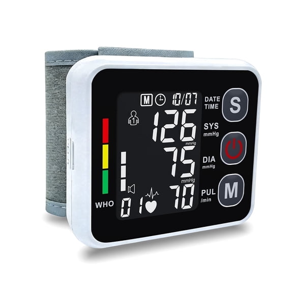 AlphaGeek Wrist Blood Pressure Monitors for Home Use, Rechargable Portable BP Machine with Blood Pressure Cuff, Large LCD Display, 2x99 Sets Memory for Dual Users