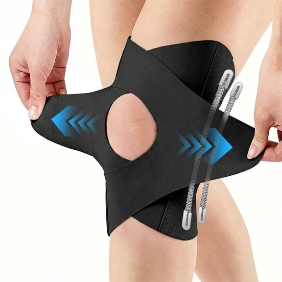 Goldeer Cross-Strap Knee Brace with Dual Spring Support, Adjustable Knee Support for Sports, Hiking & Daily Pain Relief, Lightweight Breathable Stabilizer for Men & Women