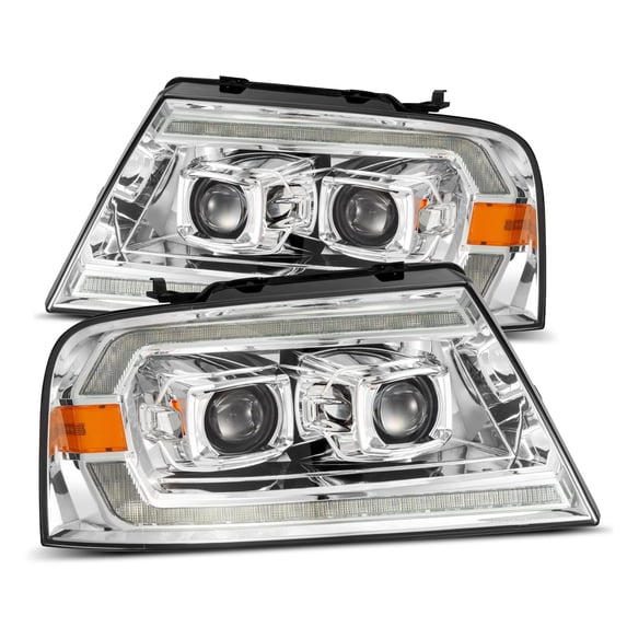 AlphaRex 04-08 Ford F150 / 06-08 Lincoln Mark LT PRO-Series Halogen Projector Headlights Chrome