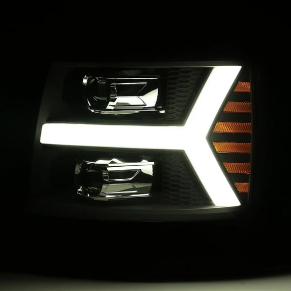 AlphaRex 07-13 Silverado PRO-Series Upgrade Model Projector Headlights Jet Black