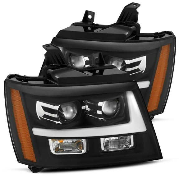 AlphaRex 07-14 Chevrolet Tahoe/Suburban/07-13 Avalanche MK II PRO-Series Halogen Projector Headlights Black