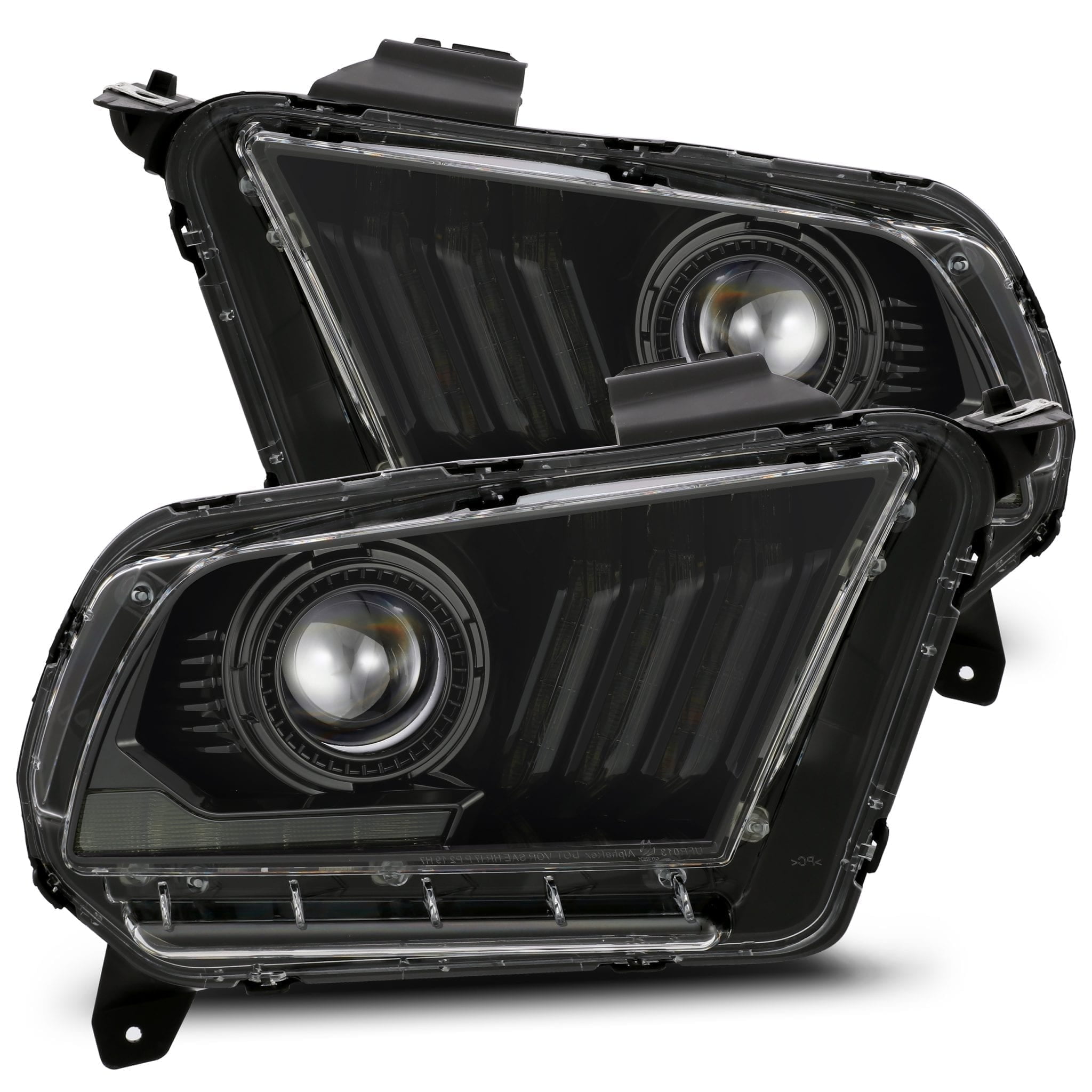 AlphaRex 10-12 Ford Mustang LUXX-Series LED Projector Headlights Alpha-Black