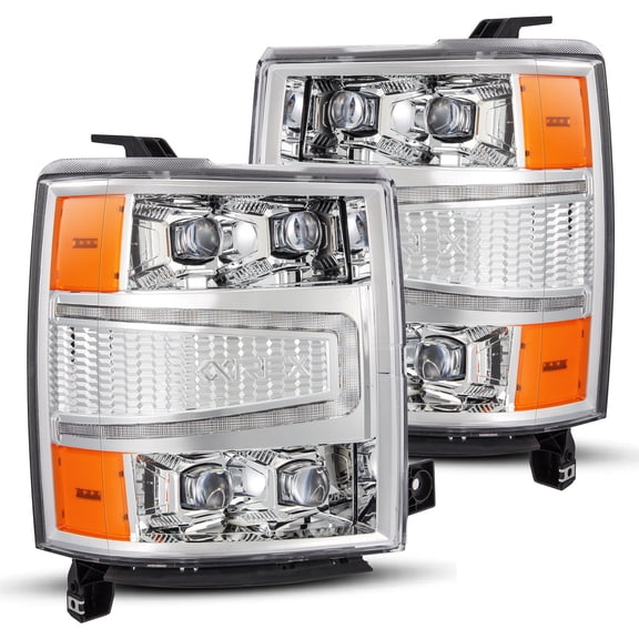 AlphaRex 14-15 Chevrolet Silverado NOVA-Series LED Projector Headlights Chrome