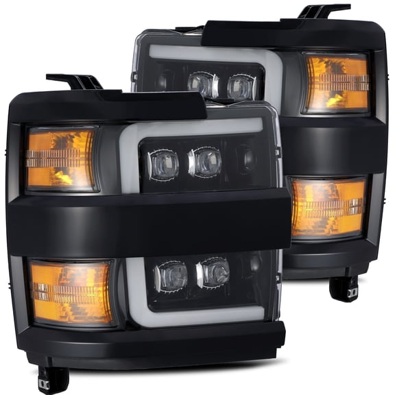 AlphaRex 15-19 Chevrolet Silverado 2500HD/3500HD MK II NOVA-Series LED Projector Headlights Jet Black