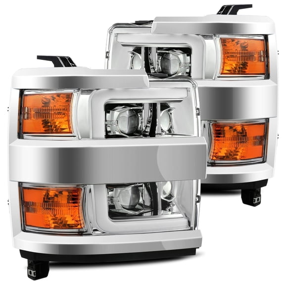 AlphaRex 15-19 Chevrolet Silverado 2500HD/3500HD PRO-Series Halogen Projector Headlights Chrome