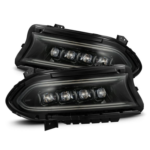 AlphaRex 15-23 Dodge Charger NOVA LED Proj Headlights Alpha-Blk w/Actv Light Seq.Sig / SB DRL