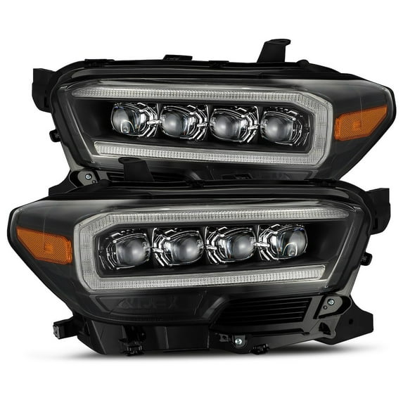 AlphaRex 16-20 Toyota Tacoma NOVA LED Projector Headlights Plank Style Black with Activation Light (Part #880707)
