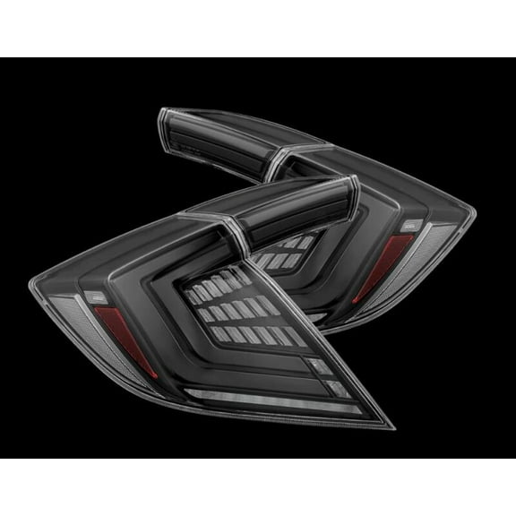 AlphaRex 16-21 Honda Civic Hatchback/ Type-R FK8 Nova-Series LED Tail Lights (Pair) - Alpha Black