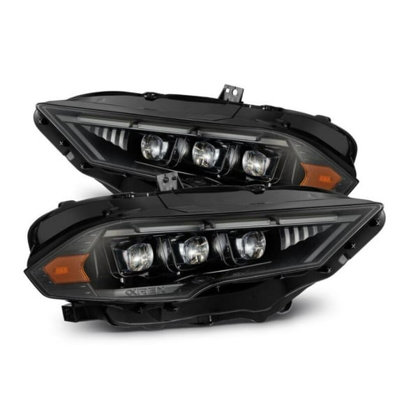 AlphaRex Nova-Series LED Projector Headlights for 2018-2019 Ford Mustang - Alpha-Black with Sequential Signal and Switch DRL