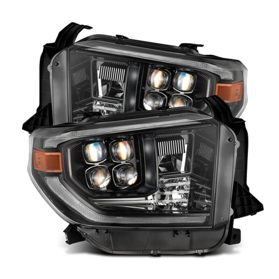 AlphaRex Nova-Series LED Projector Headlights for 2014-2016 Toyota Tundra - Black with Sequential Signal and Daytime Running Lights