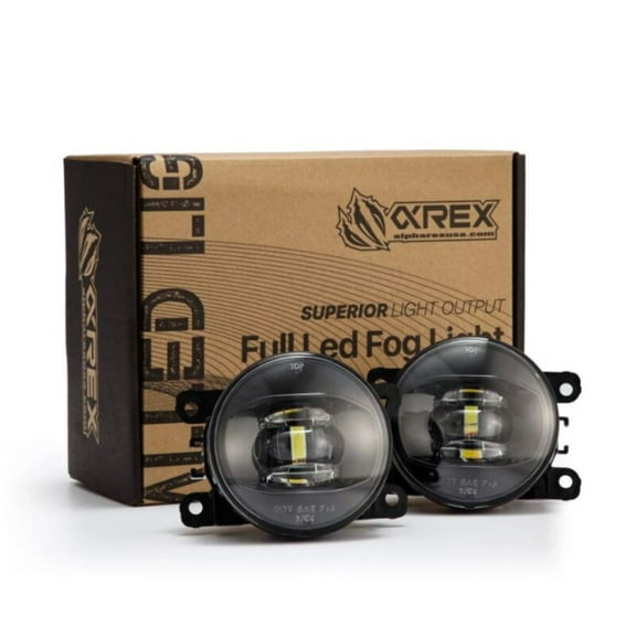 AlphaRex 210002; Universal Acura/Ford/Honda/Subaru/Nissan DoubleTap Dual Color LED Proj Fog Lights - Wt/Ambr