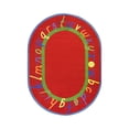 thumbnail image 1 of Kid Essentials - Early Childhood AlphaScript, 10'9" x 13'2" Oval, Red, 1 of 1
