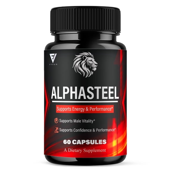 AlphaSteel Male Capsules, Alpha Steel Supplement (60 Capsules)