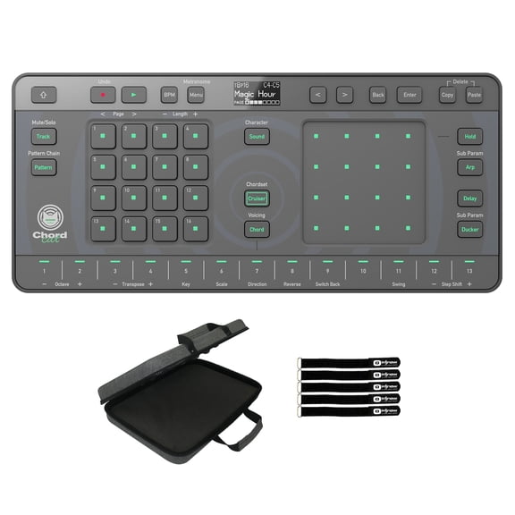 AlphaTheta CHORDCAT 8-Track Groovebox Controller with Case Package