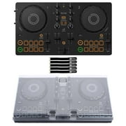 AlphaTheta DDJ-FLX2 Compact 2-Channel DJ Controller with Cover Package