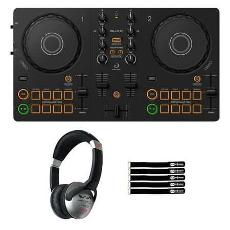 AlphaTheta DDJ-FLX2 Compact 2-Channel DJ Controller with Numark Headphones Package