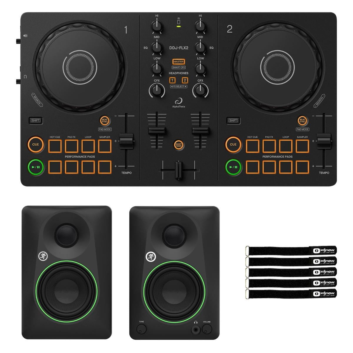 AlphaTheta DDJ-FLX2 Compact 2-Channel DJ Controller with Studio