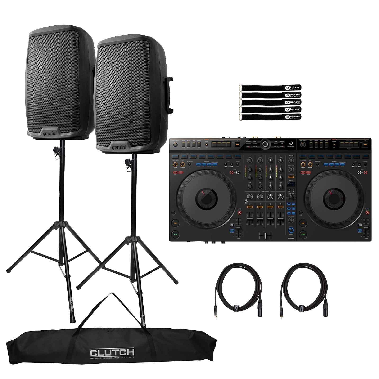 AlphaTheta DDJ-GRV6 DJ Controller w/Groove Circuit with (2) Gemini AS-2112BT Speakers Package
