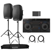 AlphaTheta DDJ-GRV6 DJ Controller w/Groove Circuit with 2 Gemini AS-2112BT Speakers Package