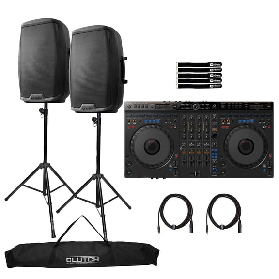 AlphaTheta DDJ-GRV6 DJ Controller w/Groove Circuit with (2) Gemini AS-2112BT Speakers Package