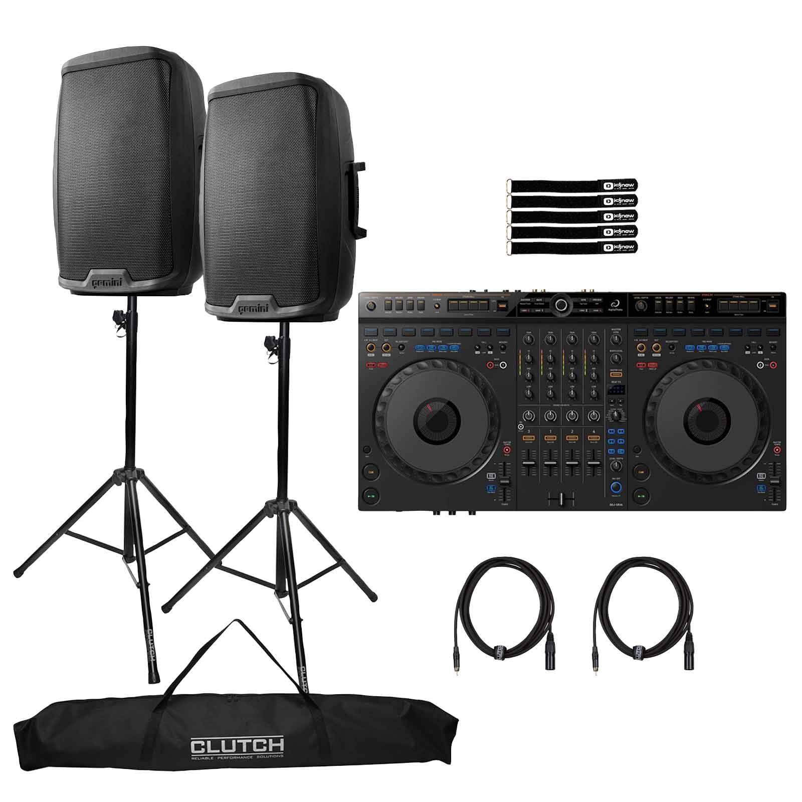 AlphaTheta DDJ-GRV6 DJ Controller w/Groove Circuit with (2) Gemini AS-2115BT Speakers Package