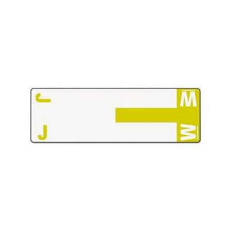 AlphaZ Color-Coded First Letter Combo Alpha Labels J/W, 1.16 x 3.63, White/Yellow, 5/Sheet, 20 Sheets/Pack