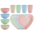 thumbnail image 1 of Alphabestchoice Wheat Straw Dinnerware Sets, 12 Pcs Unbreakable, Reusable, Microwave and Dishwasher Safe, 1 of 11