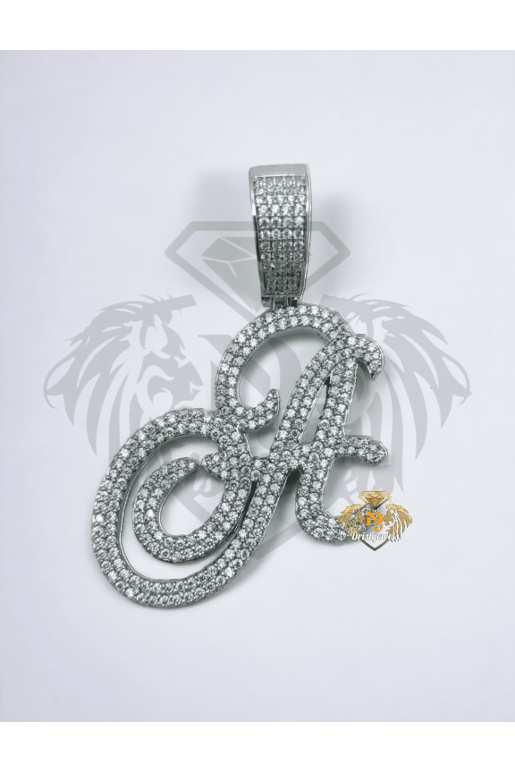 Alphabet A Letter Pendant Lucky Solid 925 Sterling Silver (All 26 Letters Available)