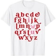 thumbnail image 1 of Alphabet ABC I Love You Funny Valentines Day Heart T-Shirt, 1 of 2
