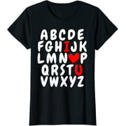 Alphabet ABC I Love You Heart T-Shirt