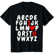 Alphabet ABC I Love You Valentines Day Heart T-Shirt