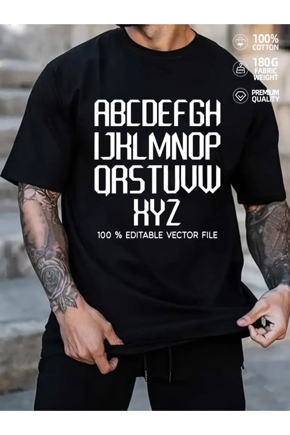 Alphabet ABC T-Shirt men Exercise 180G 100% Cotton black Running basketball Retro Unisex Shirt Graphic Tee tshirts Basic Unisex Shirt Graphic tshirts