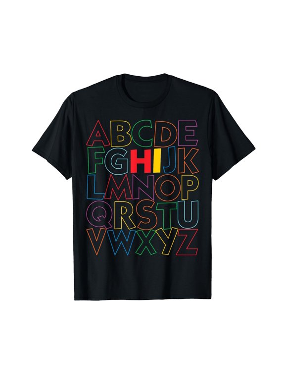 Alphabet ABCs HI Kindergarten Funny Back To School Teachers T-Shirt