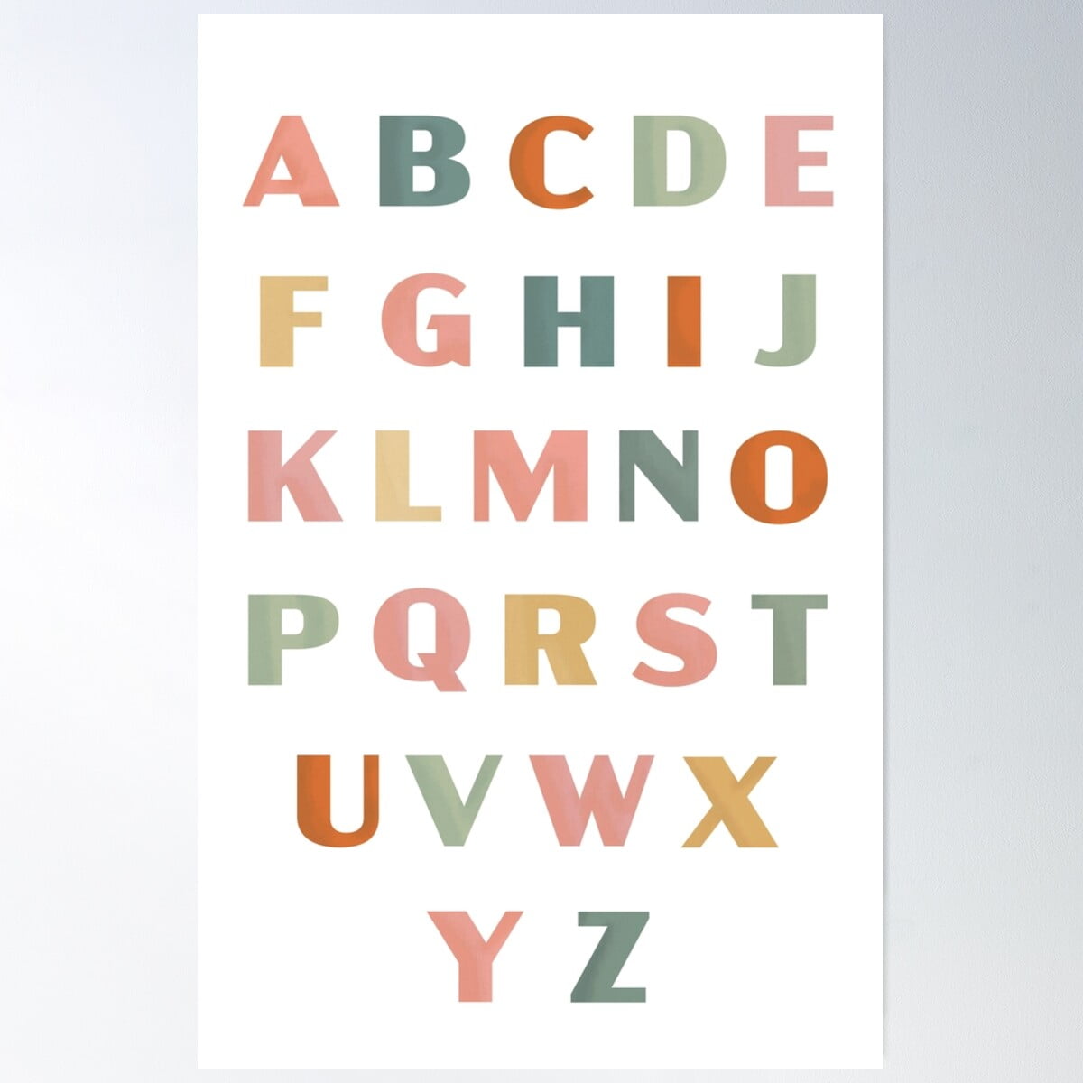 Alphabet Abc Educational Classroom Poster Homeschool Decor Nursery