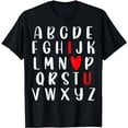 thumbnail image 1 of Alphabet Abcd I Love You Heart Valentines Day Cute Teacher T-Shirt, 1 of 5