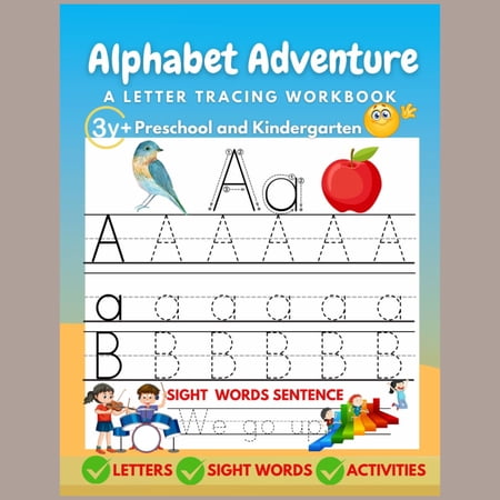 Alphabet Adventure: Letter & Vocabulary Workbook, Ages 3-5, 100+ Pages - Dvnlearning