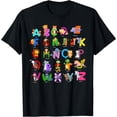 thumbnail image 1 of Alphabet Animal ABCs Learning Kindergarten School Teacher T-Shirt Black X-Large, 1 of 4