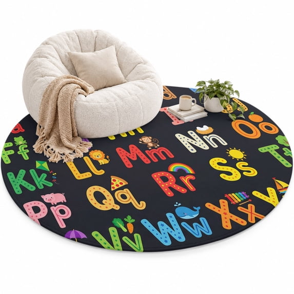 Alphabet Area Rug 6', American Cartoon Early Education Alphabet ...