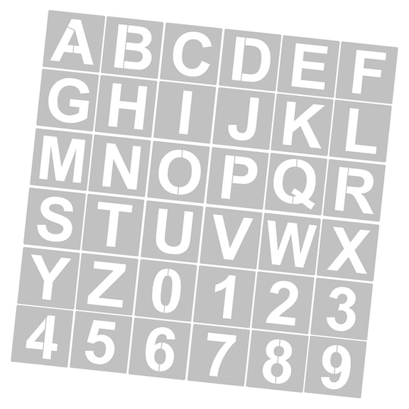 Alphabet Art Craft Stencils 62pcs 5 Inch Letter Number Stencils Reusable Washable Craft Templates PET Art Decoration for Home Sign