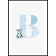 Alphabet B Poster Wall Art, Modern Wall Decor For Living Room Bedroom, 8x12 UNFRAMED