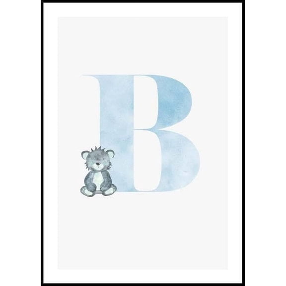 Alphabet B Poster Wall Art, Modern Wall Decor For Living Room Bedroom, 8x12 UNFRAMED