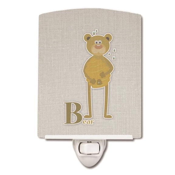 Alphabet B for Bear Ceramic Night Light