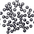 thumbnail image 1 of Alphabet Beads 7mm 150/Pkg-Black Round W/White Letters, Pk 6, Darice, 1 of 2