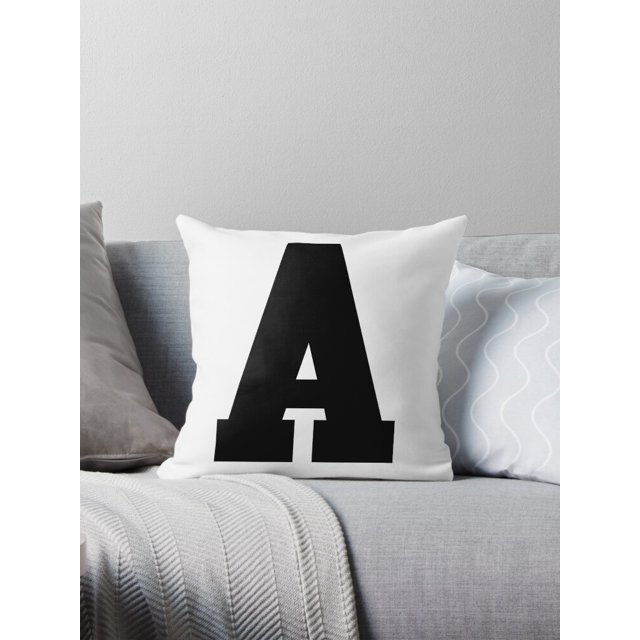 Alphabet, Black A, Sports letter A Throw Pillow Covers Cases Cushion