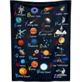 thumbnail image 1 of Alphabet Blanket Space Astronaut Blanket for Boys Girls 30x40 Inch ABC Planet Star Spaceship Rocket Baby Boy Blankets Newborn Super Soft Fleece Toddler Throw Blankets for School Nap Sofa Bedroom Decor, 1 of 6
