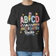 Alphabet Blocks Kindergarten Rocks Pencil Lightning Teacher T-Shirt ...